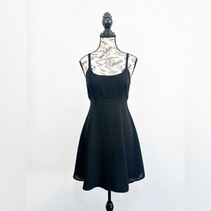 Vintage Sandro Spaghetti Strap A-Line  Dress in Black Sz 38